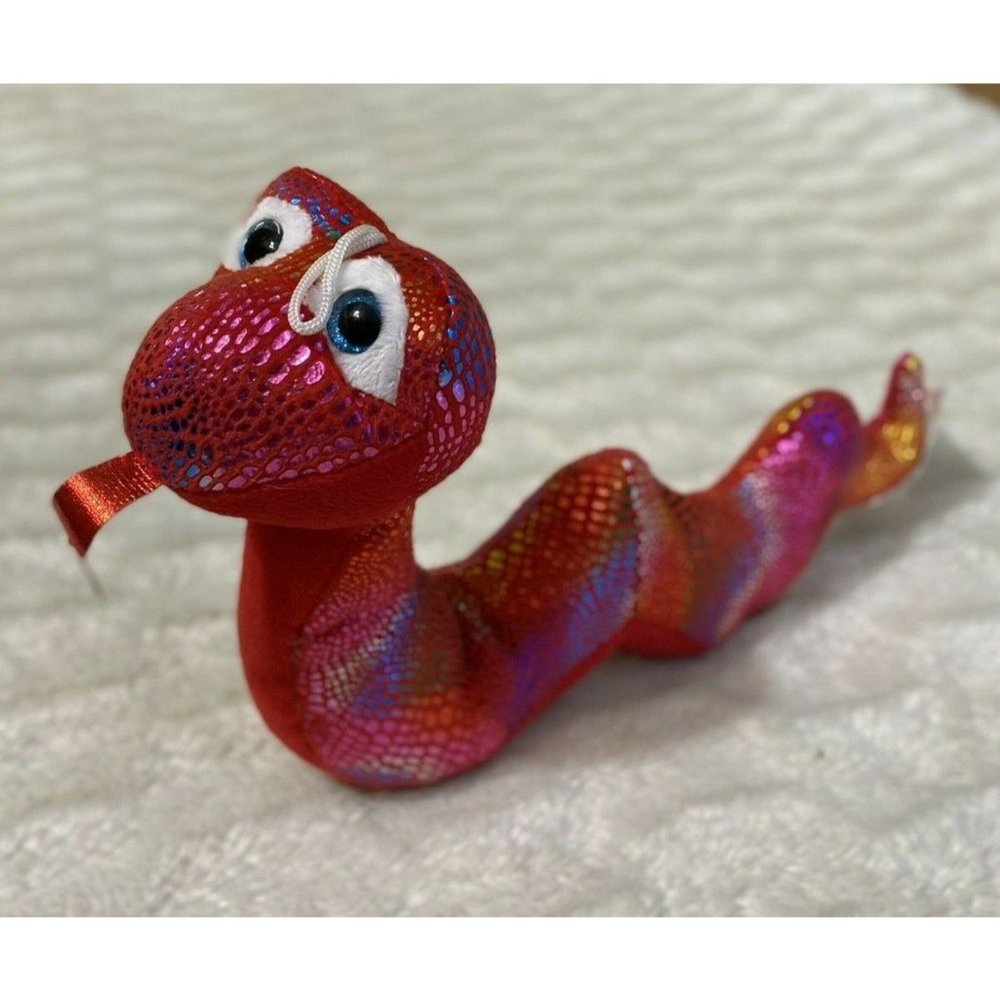 Plush Paradise Snake Red Shimmer Stuffed Animal Toy Factory 8”